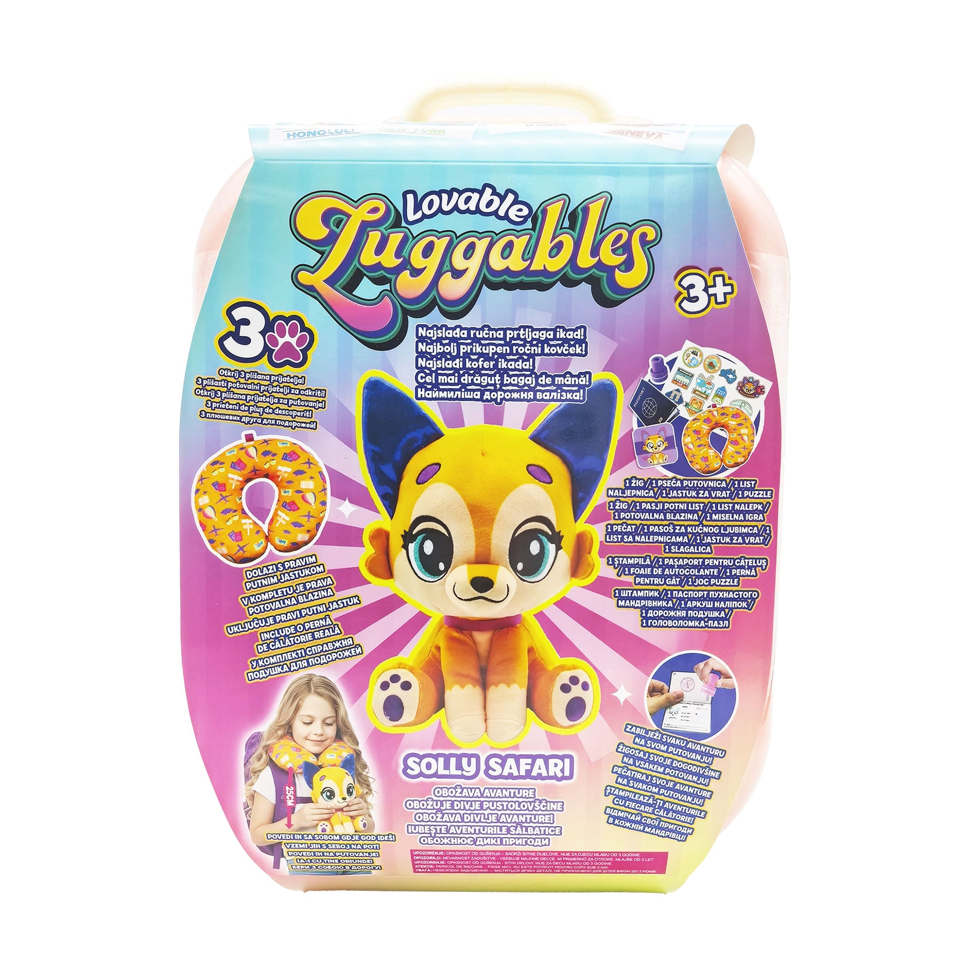 Дитячий набір-сюрприз Lovable Luggables з валізкою та м'якою іграшкою Solly, від 3 років (29507)