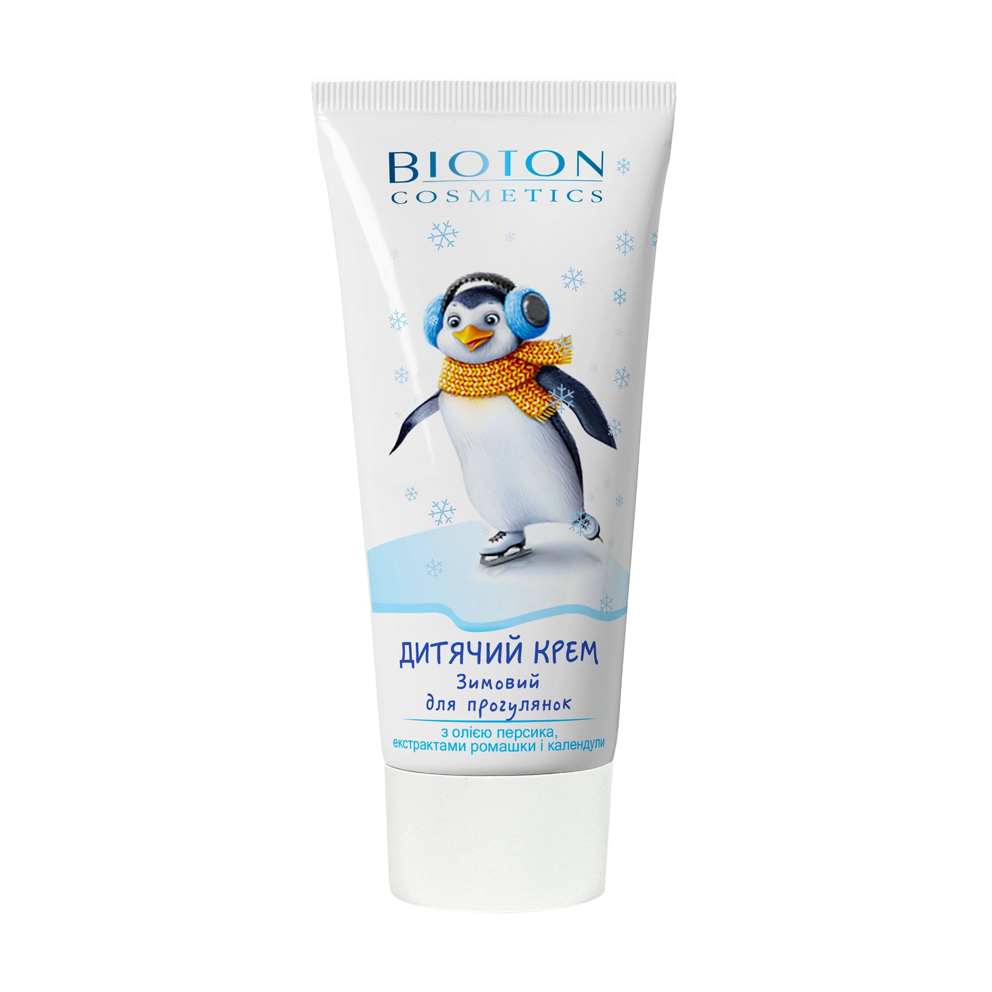 Дитячий зимовий крем для прогулянок Bioton Cosmetics з олією персика, екстрактами ромашки і календули, 75 мл
